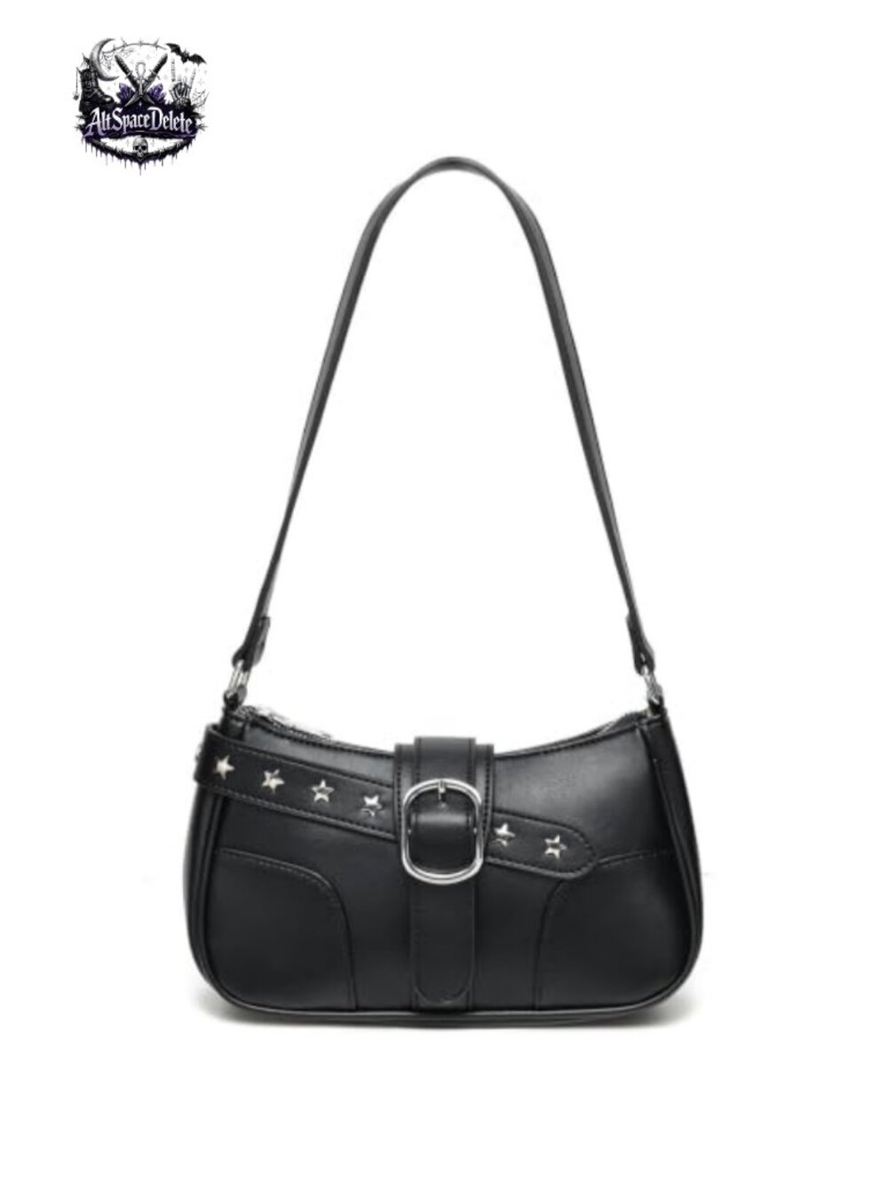 Small Vegan Leather Shoulder Bag Y2K Star Studded Mini Purse